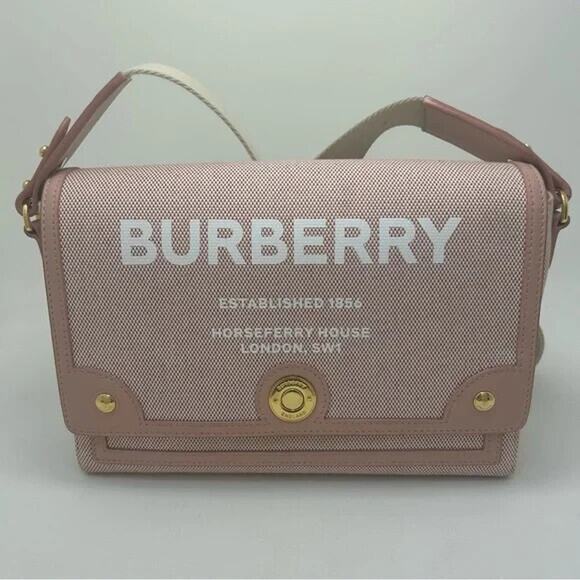 Burberry Pink Horseferry Canvas Crossbody Bag - Picture 1 of 7